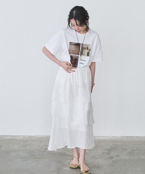 Anclear oui(アンクリアウィ)の「アソートプリントデザインT(Tシャツ/カットソー・レディース・ホワイト系その他/ホワイト系その他3/ホワイト系その他2・F)」の19枚目の写真