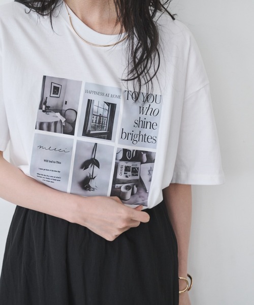 Anclear oui(アンクリアウィ)の「アソートプリントデザインT(Tシャツ/カットソー・レディース・ホワイト系その他/ホワイト系その他3/ホワイト系その他2・F)」の21枚目の写真