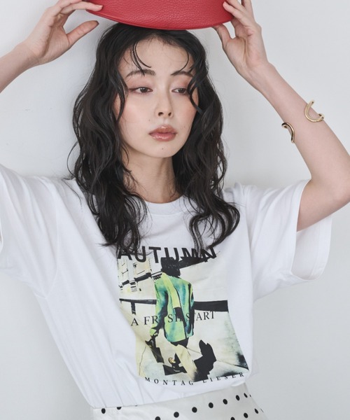 Anclear oui(アンクリアウィ)の「アソートプリントデザインT(Tシャツ/カットソー・レディース・ホワイト系その他/ホワイト系その他3/ホワイト系その他2・F)」の13枚目の写真
