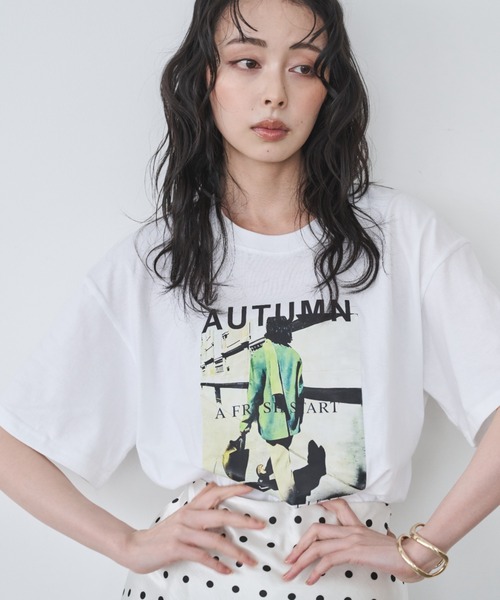 Anclear oui(アンクリアウィ)の「アソートプリントデザインT(Tシャツ/カットソー・レディース・ホワイト系その他/ホワイト系その他3/ホワイト系その他2・F)」の14枚目の写真