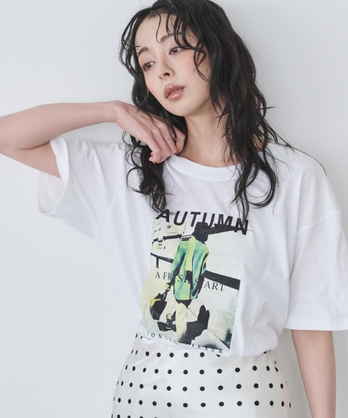 Anclear oui(アンクリアウィ)の「アソートプリントデザインT(Tシャツ/カットソー・レディース・ホワイト系その他/ホワイト系その他3/ホワイト系その他2・F)」の15枚目の写真