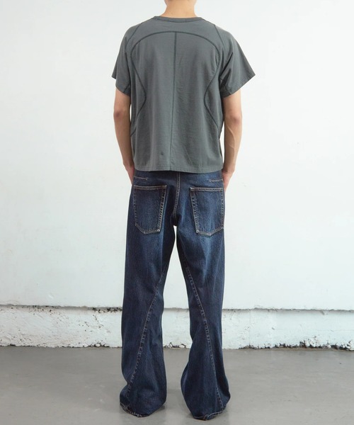 NVRFRGT(ネヴァーフォーゲット)の「【NVRFRGT】3D TWISTED WIDE LEG JEANS(デニムパンツ・メンズ・インディゴブルー・1/3/2)」の4枚目の写真