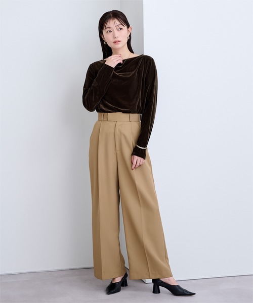 UR'S(ユアーズ)の「ベロアドレープトップス(Tシャツ/カットソー・レディース・オフホワイト/ブラウン/チャコール/ブラック/モカ・S/L/M)」の20枚目の写真