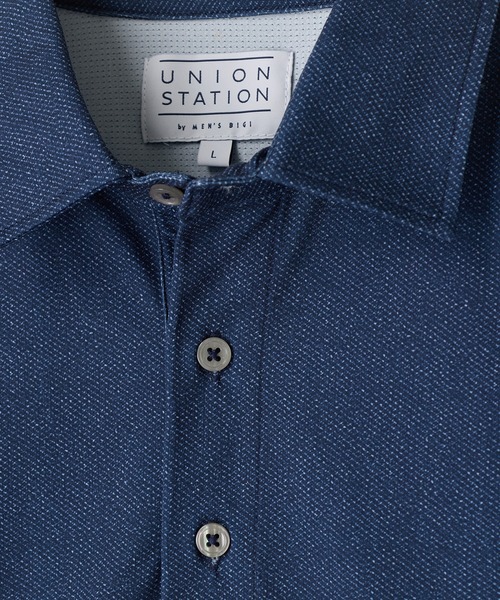 UNION STATION(ユニオンステーション)の「ドットメッシュプリントポロシャツ<ストレッチ・軽量・ハンドウォッシャブル・通気性>(ポロシャツ・メンズ・ブラック/ネイビー/ライトグレー・L/LL/M)」の6枚目の写真