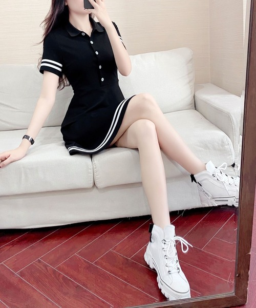 BACKYARD FAMILY(バックヤードファミリー)の「ワンピース ゴルフ スポーツ pmy9665(ワンピース・レディース・ブラック/ホワイト・L/XL/M)」の11枚目の写真
