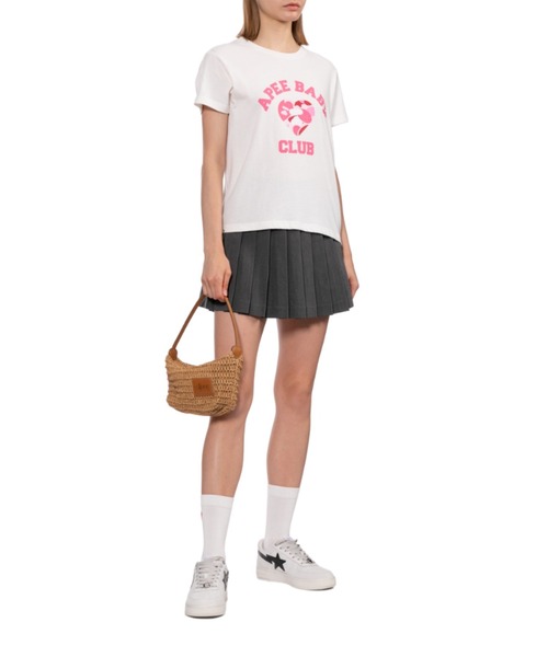 A BATHING APE(アベイシングエイプ)の「HEART BADGE WEAVING HANDBAG(ハンドバッグ・レディース・ベージュ・FREE)」の6枚目の写真