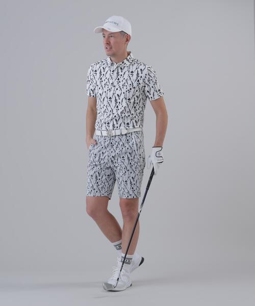 St ANDREWS(セントアンドリュース)の「【St ANDREWS】【ストレッチ】ボタニカルジャガードショートパンツ (MENS)(その他パンツ・メンズ・ブラック/ホワイト・LL1/LL/M/L)」の4枚目の写真