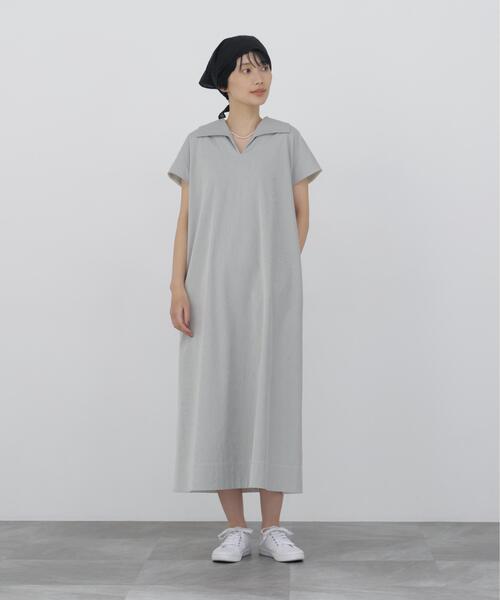 human woman(ヒューマンウーマン)の「◆【名品 / 吸水速乾 / ストレッチ / ウォッシャブル】クールマックスワンピース(ワンピース・レディース・ネイビー/ブラック系その他3・MEDIUM)」の14枚目の写真