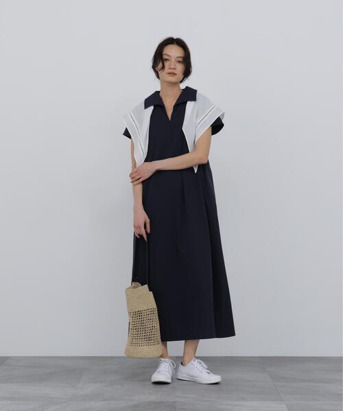 human woman(ヒューマンウーマン)の「◆【名品 / 吸水速乾 / ストレッチ / ウォッシャブル】クールマックスワンピース(ワンピース・レディース・ネイビー/ブラック系その他3・MEDIUM)」の10枚目の写真