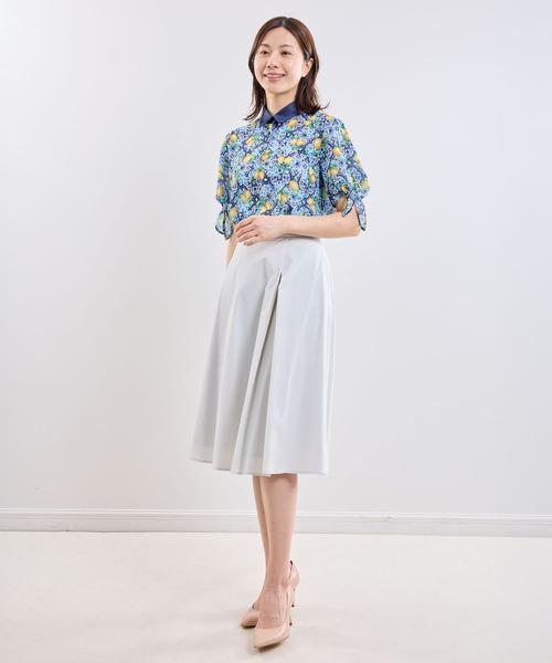NARACAMICIE(ナラカミーチェ)の「【NARACAMICIE】リボンタックスカート(スカート・レディース・ネイビー/グレー・M/XL)」の12枚目の写真
