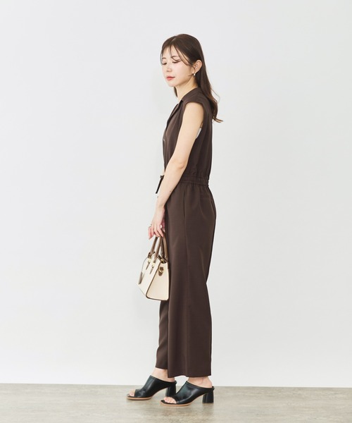 Sirin(シリン)の「フレンチスリーブオールインワン【2サイズ展開】(つなぎ/オールインワン・レディース・ブラウン/ベージュ・S/XS)」の5枚目の写真