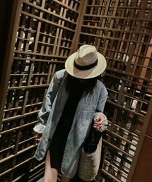 LA VORAGINE（ラ ヴォラジネ）の「オープンワーク ストローハット リボン付き サマー レディース（ハット）」