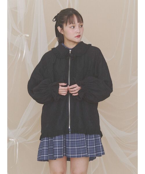 merry jenny(メリージェニー)の「レースジップブルゾン(ブルゾン・レディース・オフホワイト/ブラック・FREE)」の10枚目の写真