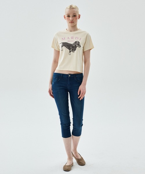 Mardi Mercredi(マルディメクルディ)の「SLIM TSHIRT DDANJI / スリム Tシャツ ダンジ(Tシャツ/カットソー・レディース・アイボリー系2/アイボリー系1/アイボリー系・FREE)」の9枚目の写真