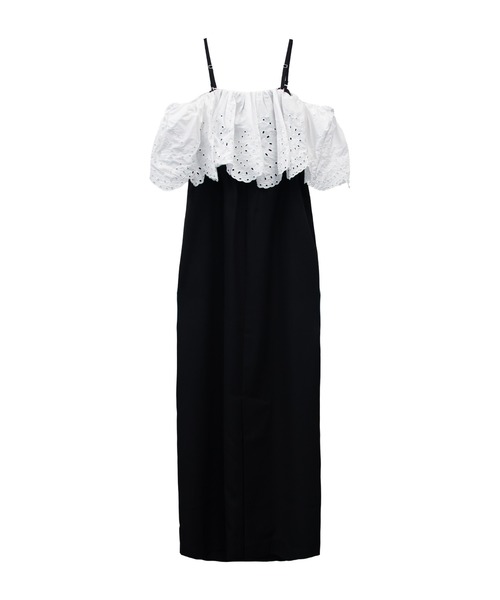 ANDRESD（アンドレスド）の「カットワークフリルドレス / cutwork frill dress（ドレス・レディース・ブラック×ホワイト/ブラック×グレー・S/L/M）」の8枚目の写真