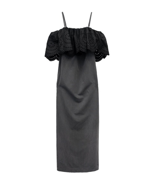 ANDRESD（アンドレスド）の「カットワークフリルドレス / cutwork frill dress（ドレス・レディース・ブラック×ホワイト/ブラック×グレー・S/L/M）」の10枚目の写真