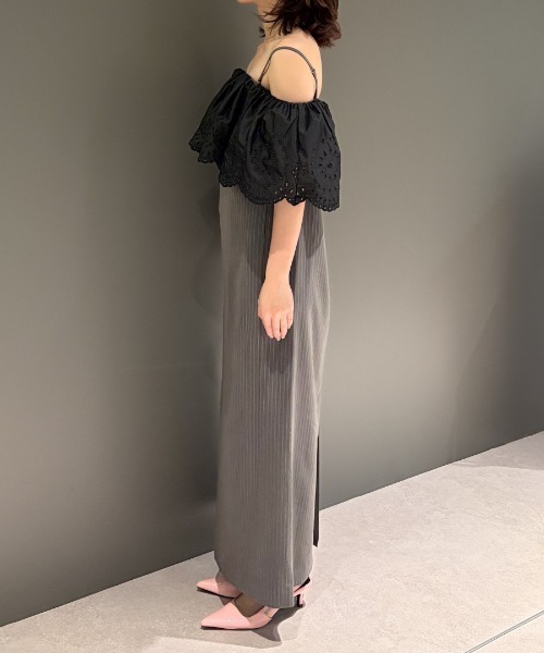ANDRESD（アンドレスド）の「カットワークフリルドレス / cutwork frill dress（ドレス・レディース・ブラック×ホワイト/ブラック×グレー・S/L/M）」の21枚目の写真