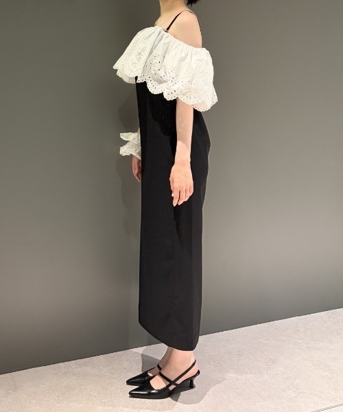 ANDRESD（アンドレスド）の「カットワークフリルドレス / cutwork frill dress（ドレス・レディース・ブラック×ホワイト/ブラック×グレー・S/L/M）」の18枚目の写真