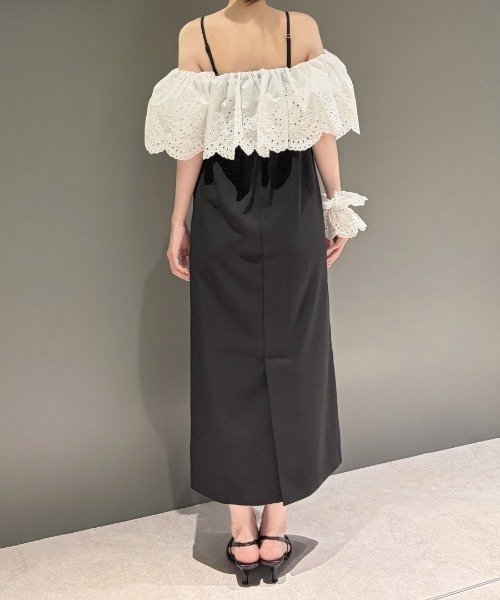 ANDRESD（アンドレスド）の「カットワークフリルドレス / cutwork frill dress（ドレス・レディース・ブラック×ホワイト/ブラック×グレー・S/L/M）」の17枚目の写真