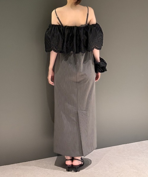 ANDRESD（アンドレスド）の「カットワークフリルドレス / cutwork frill dress（ドレス・レディース・ブラック×ホワイト/ブラック×グレー・S/L/M）」の11枚目の写真