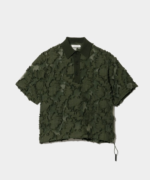 beautiful people(ビューティフルピープル)の「aloha jacquard polo shirt(シャツ/ブラウス・レディース・ブラック/オリーブ・38)」の1枚目の写真