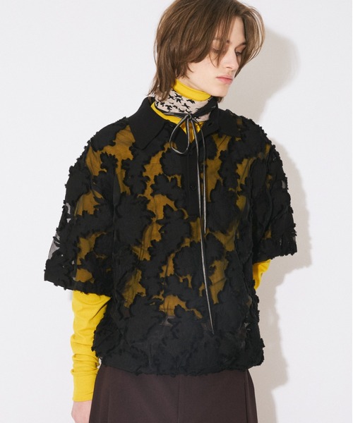 beautiful people(ビューティフルピープル)の「aloha jacquard polo shirt(シャツ/ブラウス・レディース・ブラック/オリーブ・38)」の7枚目の写真