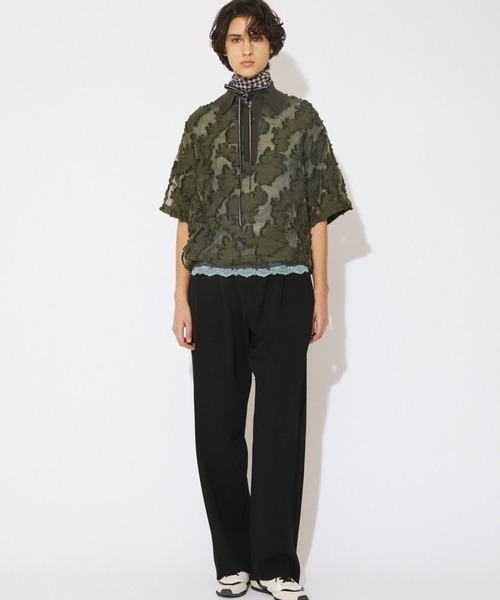 beautiful people(ビューティフルピープル)の「aloha jacquard polo shirt(シャツ/ブラウス・レディース・ブラック/オリーブ・38)」の5枚目の写真