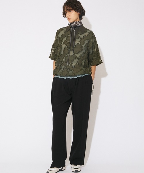 beautiful people(ビューティフルピープル)の「aloha jacquard polo shirt(シャツ/ブラウス・レディース・ブラック/オリーブ・38)」の6枚目の写真