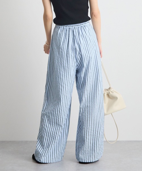 STELLA FISH(ステラフィッシュ)の「【2サイズ展開】裾ドロスト2WAYストライプワイドパンツ / ウエストゴム(スラックス・レディース・オフホワイト/ピンク/ブルー・SMALL/MEDIUM)」の16枚目の写真