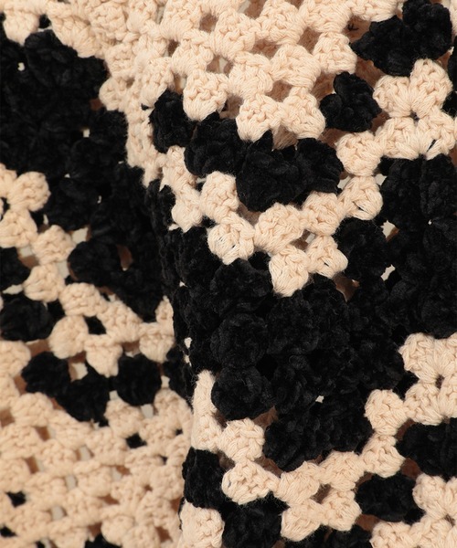 CLANE(クラネ)の「【CLANE】MALL BORDER HAND CROCHET KNIT CARDIGAN(カーディガン/ボレロ・レディース・ベージュ/ブラック/ブラウン・1)」の9枚目の写真