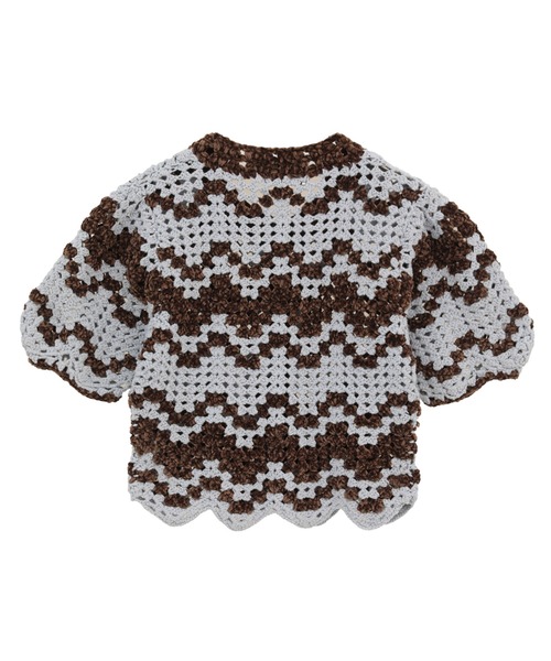CLANE(クラネ)の「【CLANE】MALL BORDER HAND CROCHET KNIT CARDIGAN(カーディガン/ボレロ・レディース・ベージュ/ブラック/ブラウン・1)」の10枚目の写真