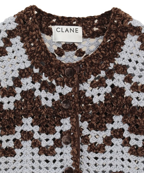 CLANE(クラネ)の「【CLANE】MALL BORDER HAND CROCHET KNIT CARDIGAN(カーディガン/ボレロ・レディース・ベージュ/ブラック/ブラウン・1)」の11枚目の写真