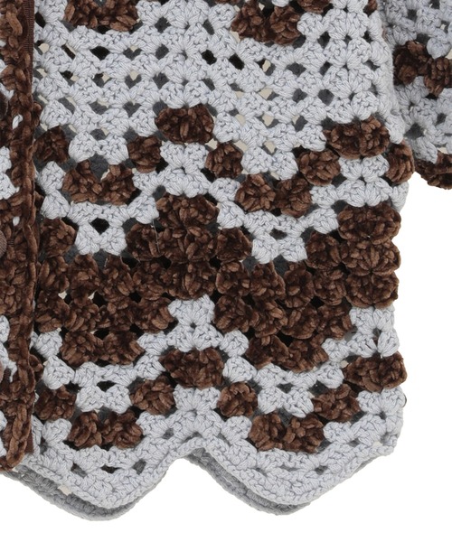 CLANE(クラネ)の「【CLANE】MALL BORDER HAND CROCHET KNIT CARDIGAN(カーディガン/ボレロ・レディース・ベージュ/ブラック/ブラウン・1)」の13枚目の写真