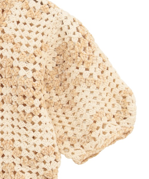 CLANE(クラネ)の「【CLANE】MALL BORDER HAND CROCHET KNIT CARDIGAN(カーディガン/ボレロ・レディース・ベージュ/ブラック/ブラウン・1)」の18枚目の写真