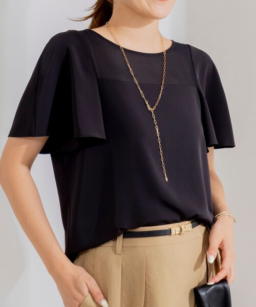 NOLLEY’S(ノーリーズ)の「《接触冷感》ウォッシャブルシアー切替ツイルブラウス(シャツ/ブラウス・レディース・オフホワイト/ライトグレー/ブラック・36/38)」の15枚目の写真