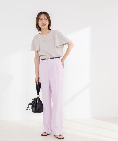 NOLLEY’S(ノーリーズ)の「《接触冷感》ウォッシャブルシアー切替ツイルブラウス(シャツ/ブラウス・レディース・オフホワイト/ライトグレー/ブラック・36/38)」の22枚目の写真