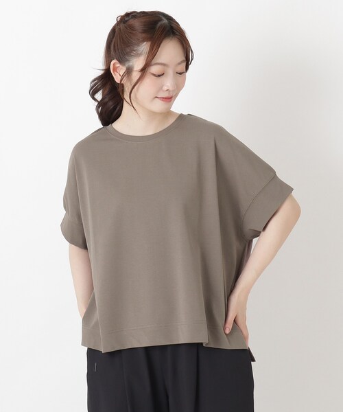 one'sterrace(ワンズテラス)の「【ひんやり】接触冷感 半袖プルオーバー(Tシャツ/カットソー・レディース・ブラウン系8/アイボリー系8/サックスブルー系8/ブラック系8/ブルー系その他7/グリーン系その他6・02)」の3枚目の写真