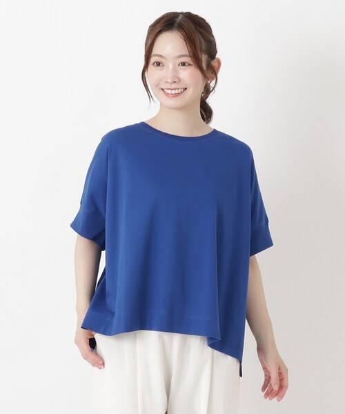 one'sterrace(ワンズテラス)の「【ひんやり】接触冷感 半袖プルオーバー(Tシャツ/カットソー・レディース・ブラウン系8/アイボリー系8/サックスブルー系8/ブラック系8/ブルー系その他7/グリーン系その他6・02)」の5枚目の写真