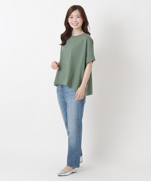 one'sterrace(ワンズテラス)の「【ひんやり】接触冷感 半袖プルオーバー(Tシャツ/カットソー・レディース・ブラウン系8/アイボリー系8/サックスブルー系8/ブラック系8/ブルー系その他7/グリーン系その他6・02)」の19枚目の写真