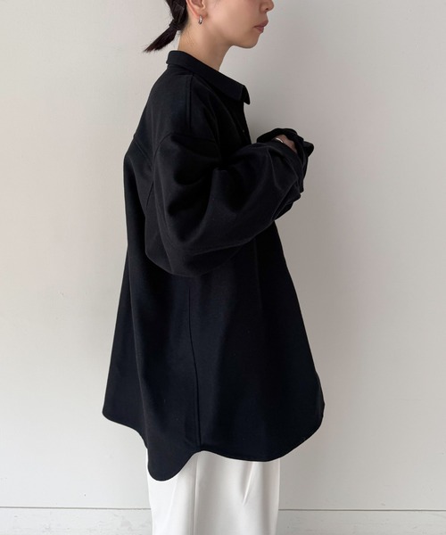 select MOCA by son(セレクトモカバイソン)の「ウールライクオーバーシャツ【セットアップ対応】【by SON】(シャツ/ブラウス・レディース・ブラウン/ブラック・FREE)」の17枚目の写真