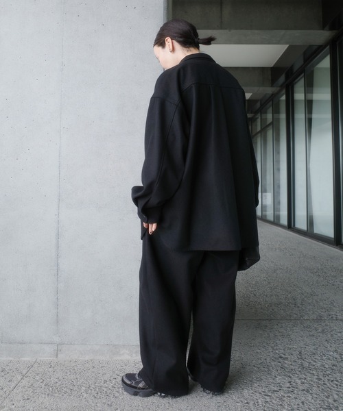 select MOCA by son(セレクトモカバイソン)の「ウールライクオーバーシャツ【セットアップ対応】【by SON】(シャツ/ブラウス・レディース・ブラウン/ブラック・FREE)」の15枚目の写真