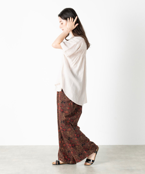 MELROSE claire(メルローズ クレール)の「【麻調シアーシャーリングブラウス】(シャツ/ブラウス・レディース・ブラウン/ブラック/アイボリー/ブルーグリーン・FREE)」の10枚目の写真