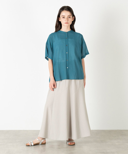 MELROSE claire(メルローズ クレール)の「【麻調シアーシャーリングブラウス】(シャツ/ブラウス・レディース・ブラウン/ブラック/アイボリー/ブルーグリーン・FREE)」の20枚目の写真