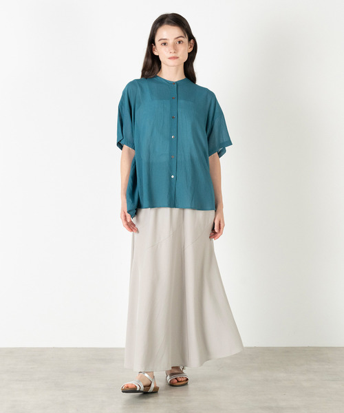 MELROSE claire(メルローズ クレール)の「【麻調シアーシャーリングブラウス】(シャツ/ブラウス・レディース・ブラウン/ブラック/アイボリー/ブルーグリーン・FREE)」の21枚目の写真