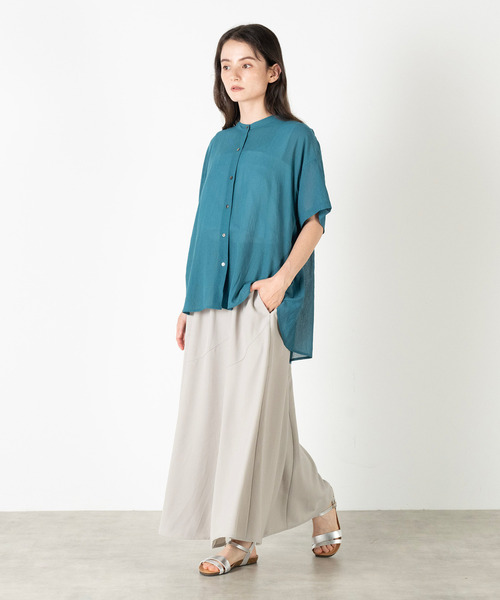 MELROSE claire(メルローズ クレール)の「【麻調シアーシャーリングブラウス】(シャツ/ブラウス・レディース・ブラウン/ブラック/アイボリー/ブルーグリーン・FREE)」の22枚目の写真