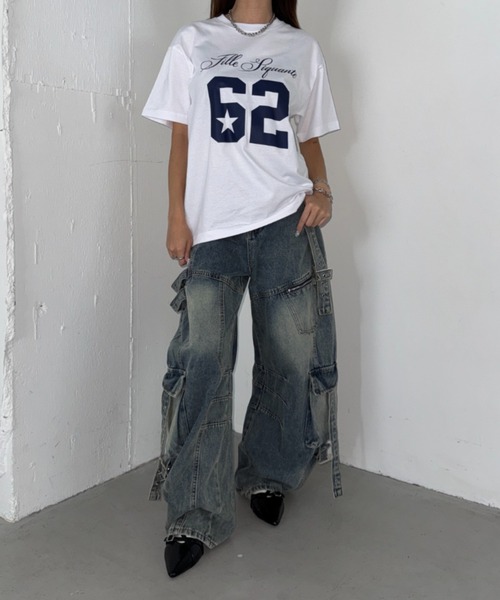 Bamm(バム)の「ナンバリングロゴTシャツ(Tシャツ/カットソー・レディース・ホワイト/ネイビー/ブラック・FREE)」の6枚目の写真