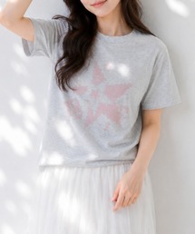 【シルエット選べる2サイズ】【&soiree】クロスステッチ風Tシャツ