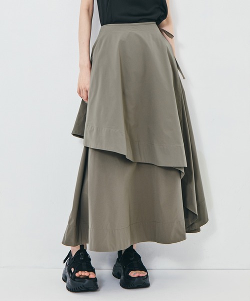 STUDIOUS/ステュディオス】Asymmetry Wrap Layer Skirt/アシンメトリー