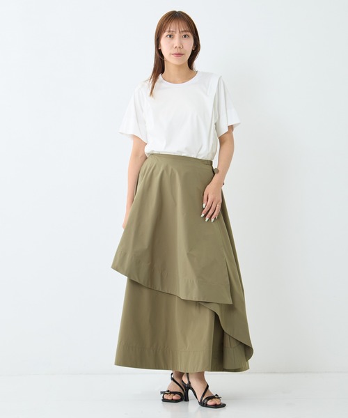 STUDIOUS(ステュディオス)の「【STUDIOUS/ステュディオス】Asymmetry Wrap Layer Skirt/アシンメトリーラップレイヤースカート/ウォッシャブル/オフィスカジュアル(スカート・レディース・カーキ/ブラック・FREE)」の16枚目の写真