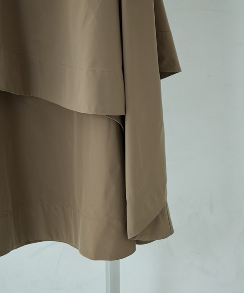 STUDIOUS(ステュディオス)の「【STUDIOUS/ステュディオス】Asymmetry Wrap Layer Skirt/アシンメトリーラップレイヤースカート/ウォッシャブル/オフィスカジュアル(スカート・レディース・カーキ/ブラック・FREE)」の11枚目の写真